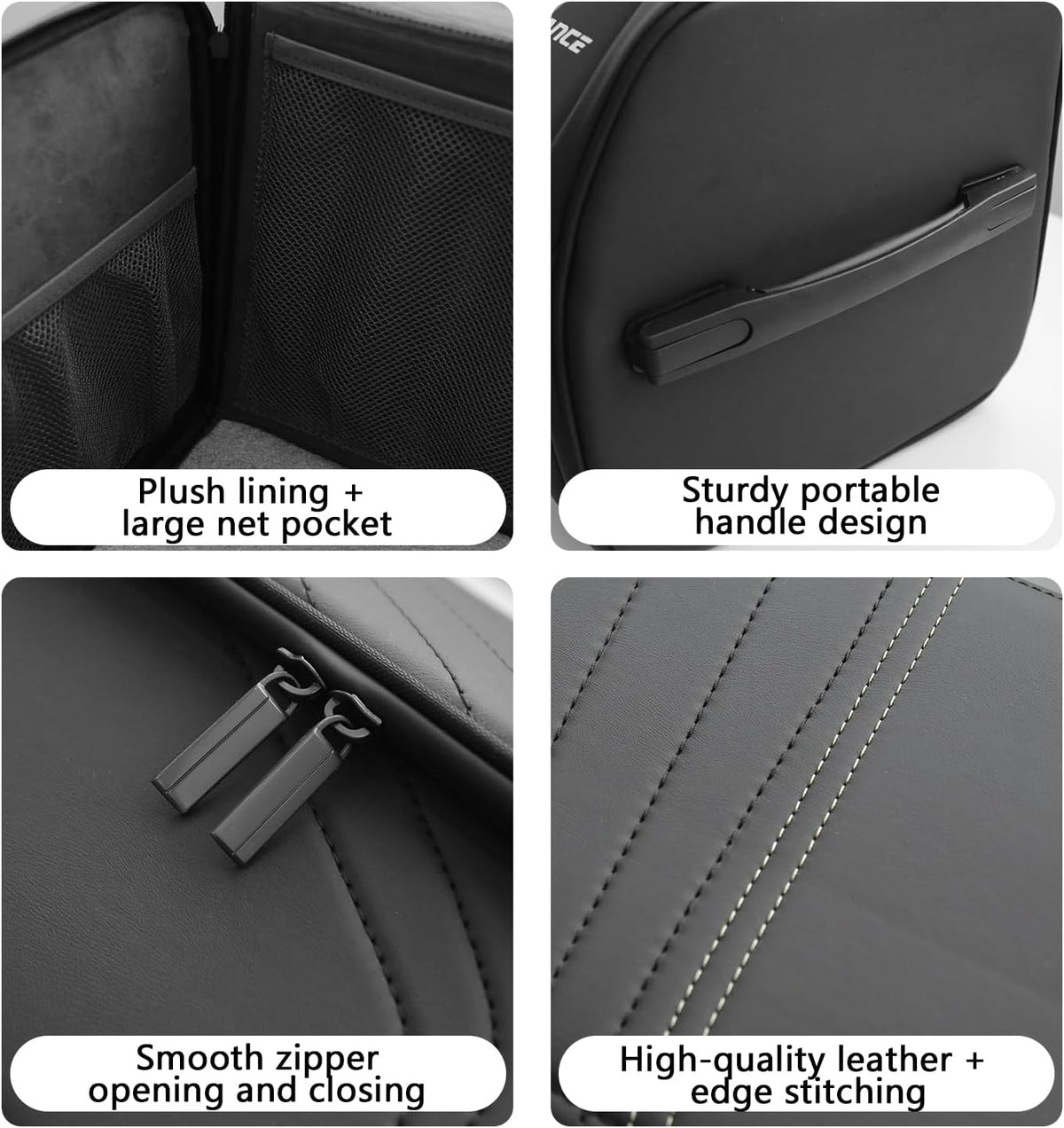 TOPABYTE Car Trunk Organizer with Lid Capacity Collapsible Bag Black, Small