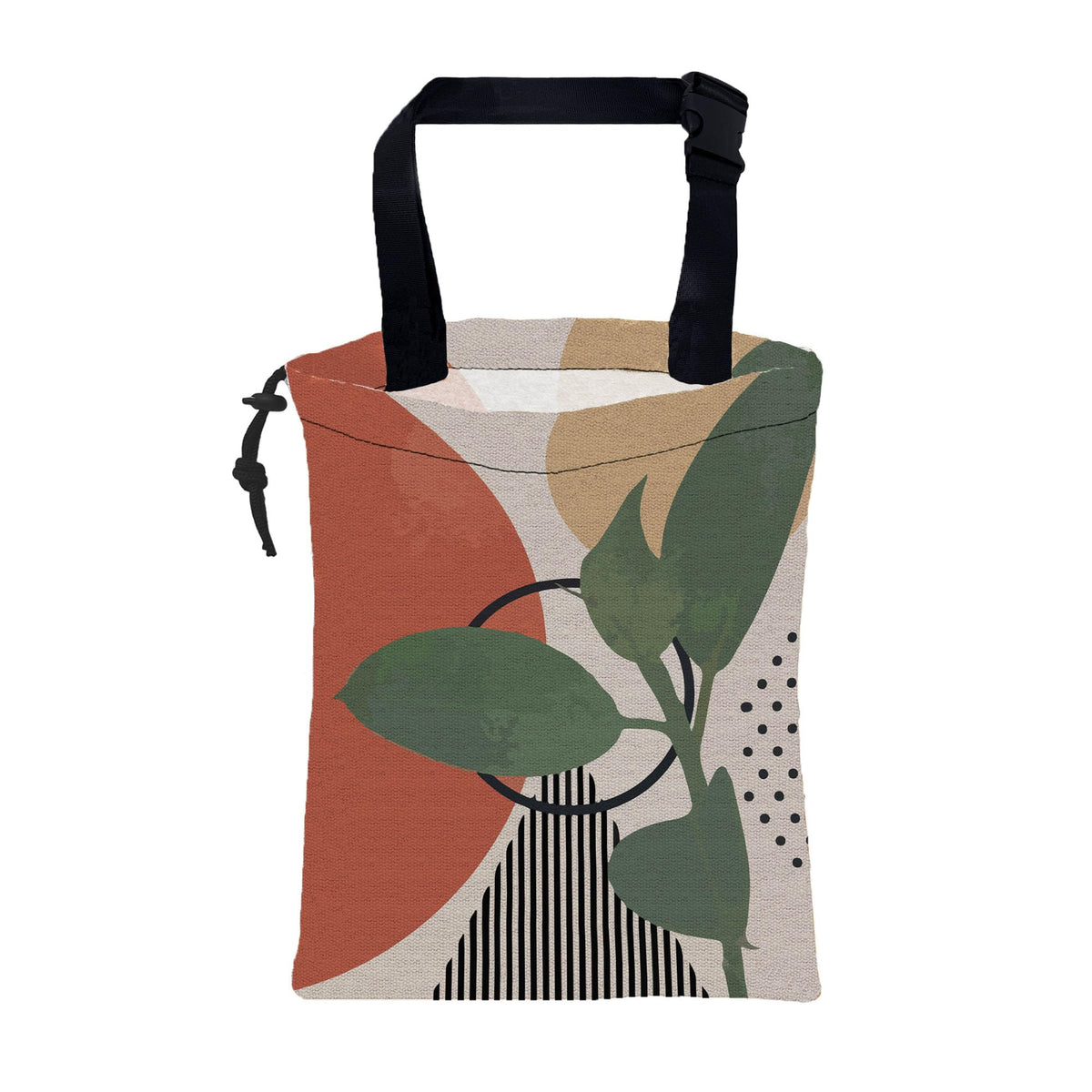 Car Garbage Bag Vintage Groovy 70s Floral Drawstring Car Trash Bag Hanging for Back Seat with Adjustable Buckle Canvas Vehicle Trash Can Easy-to-Install