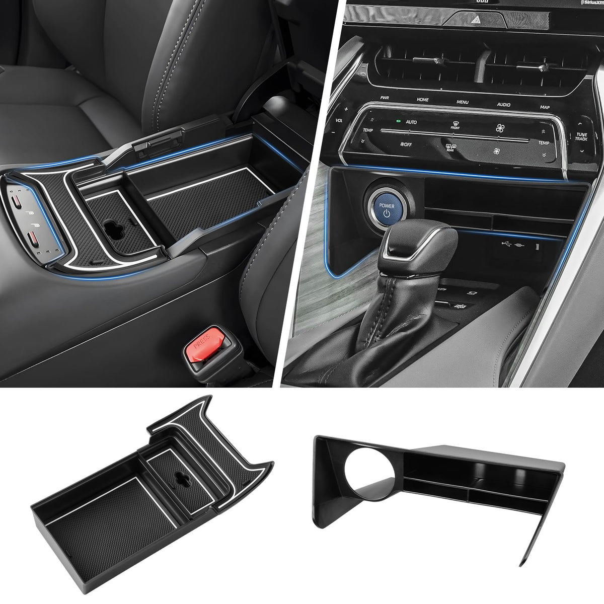 Autorder Center Console Organizer for 2022 2023 2024 2025 2026 Lexus NX NX 250/NX 350/NX 350h 450h+ Accessories Armrest Storage Box Secondary Insert Tray with Anti-Slip Mat