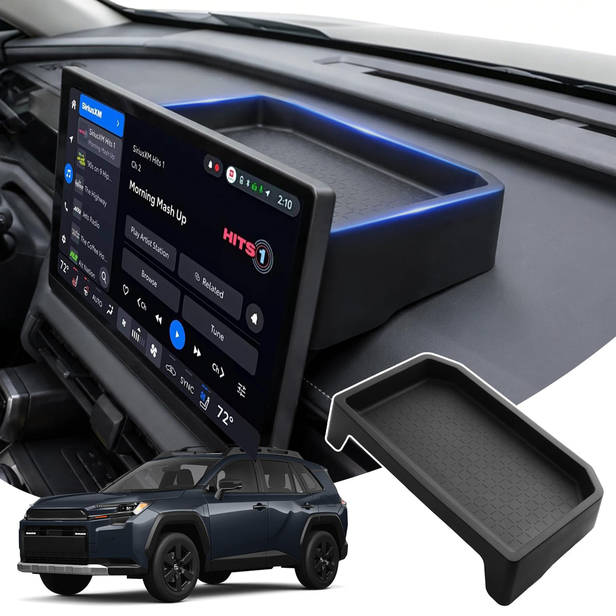 Autorder Center Console Organizer for 2022 2023 2024 2025 2026 Lexus NX NX 250/NX 350/NX 350h 450h+ Accessories Armrest Storage Box Secondary Insert Tray with Anti-Slip Mat