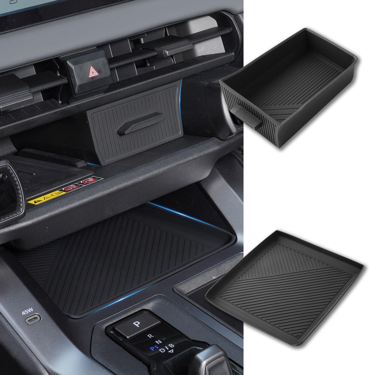 Autorder Center Console Organizer for 2022 2023 2024 2025 2026 Lexus NX NX 250/NX 350/NX 350h 450h+ Accessories Armrest Storage Box Secondary Insert Tray with Anti-Slip Mat