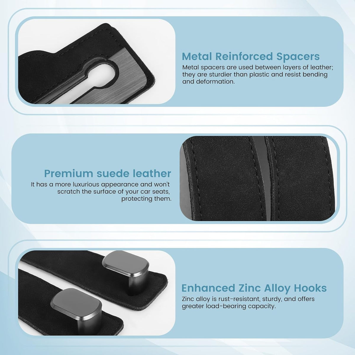 Car Seat Headrest Hooks – Purse Hook for Car