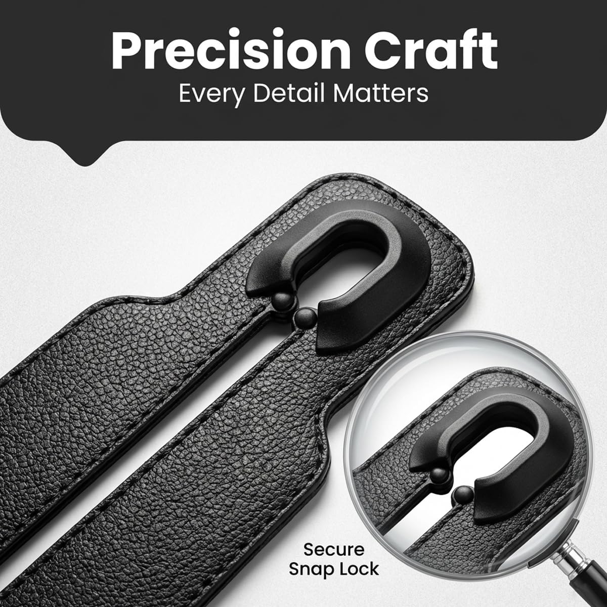4-Pack Car Seat Back Double Hook, Double Hooks for Car Seat Back Organizer, 360° Rotatable Purse Holder, Heavy Duty Seat Hooks for Bags, Groceries, Handbags (Black)