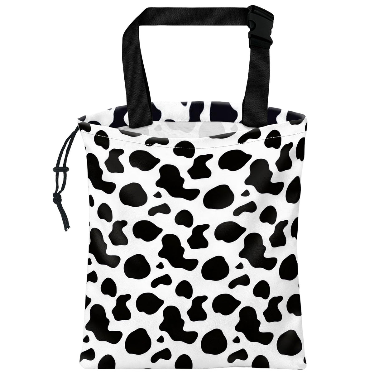 XIANGYUAN Cute Car Trash Bag,Hanging Car Organizer and Storage Bag,Trash Bin for Car Accessories,Cars Back Seat Organizer for Vehicle Travelling Camping（Black and White Cow Print）