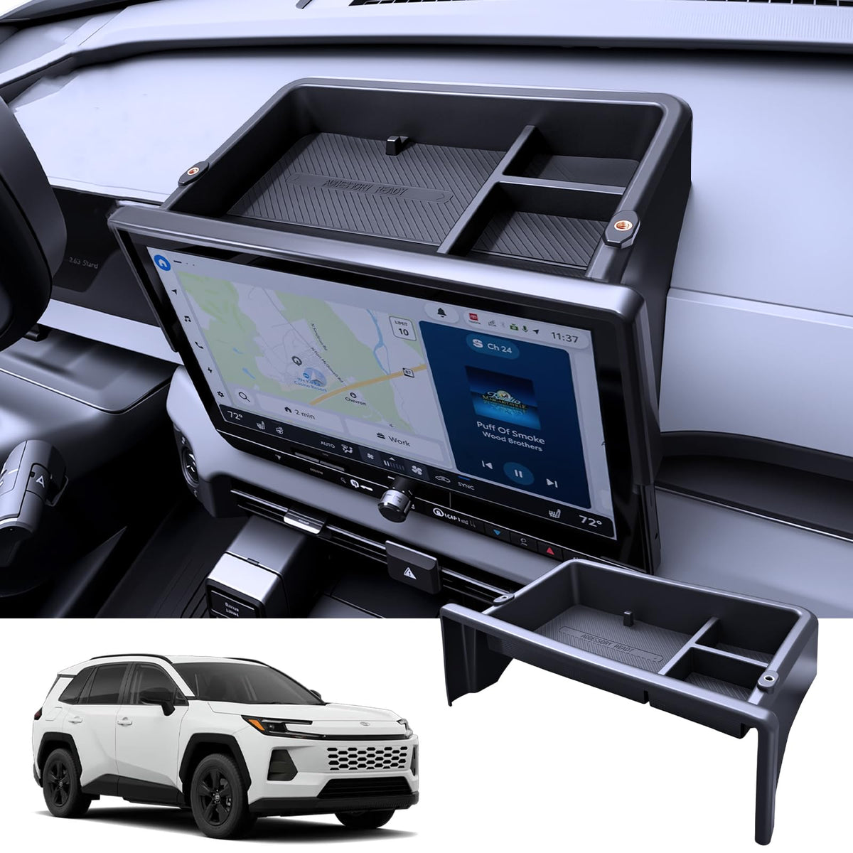 For 2026 Toyota RAV4 Center Console Passenger Glove Box Divider Organizer ABS Material Easy to Pick Up&Install, 6th Gen Hybrid&Plug-in Hybrid Interior Accessories