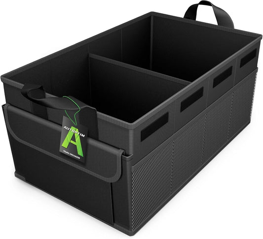 AUTOPTIM Car Trunk Organizer - 65L Collapsible Car Organizer, Black, Large