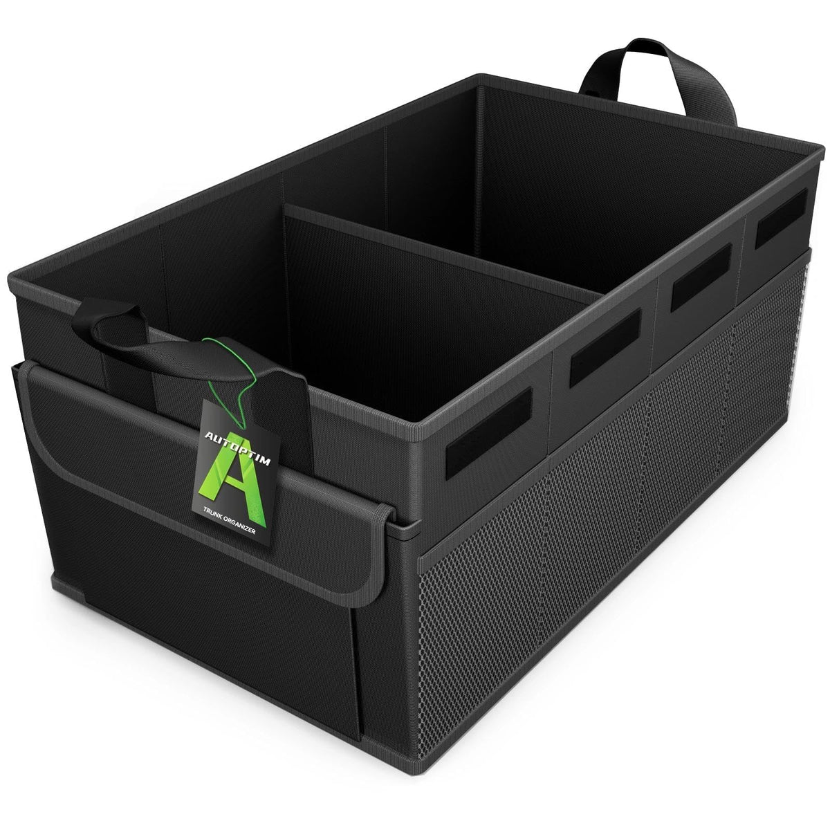 AUTOPTIM Car Trunk Organizer - 65L Collapsible Car Organizer, Black, Large