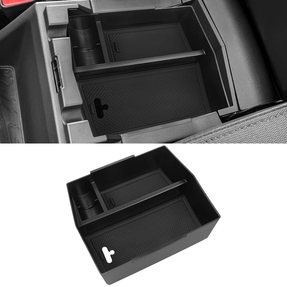 Center Console Organizer Tray Compatible with Mazda 2020-2026 CX-30 CX30 Accessories Armrest Storage Box ABS Console Insert Tray Container (Black Mat)