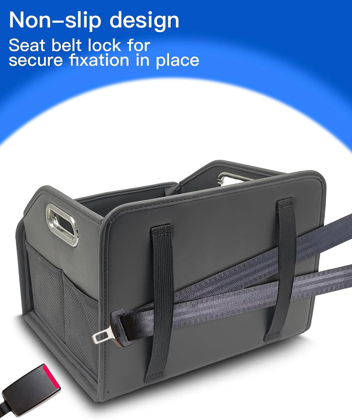 Car Storage Organizer Foldable PU Leather Front Seat Caddy