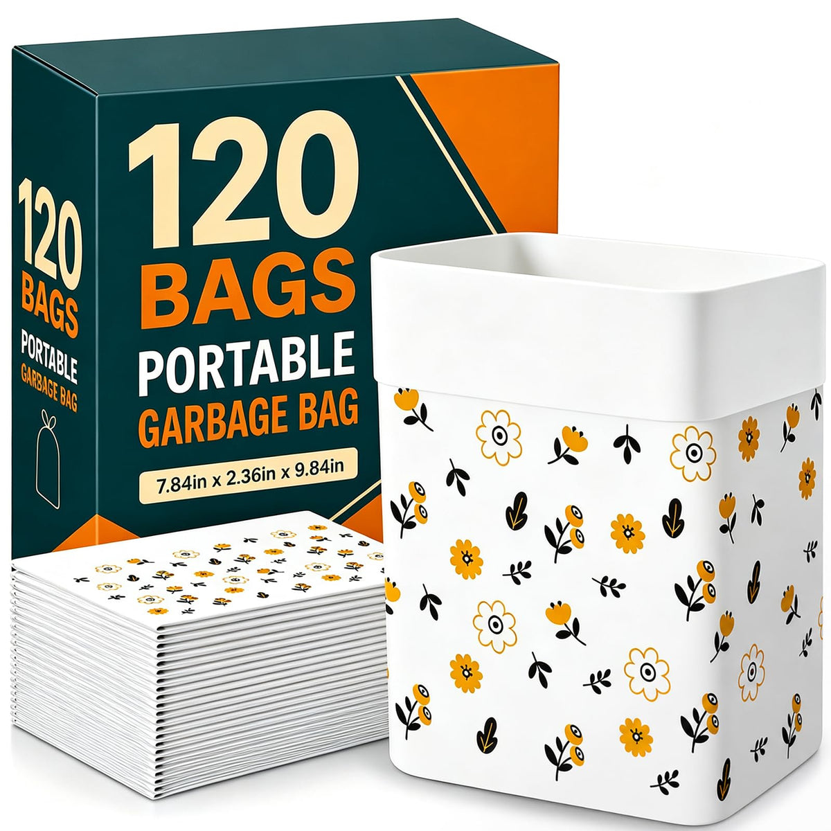 80 Count Hanging Car Trash Bags, Disposable Leak-proof Garbage Can for Car