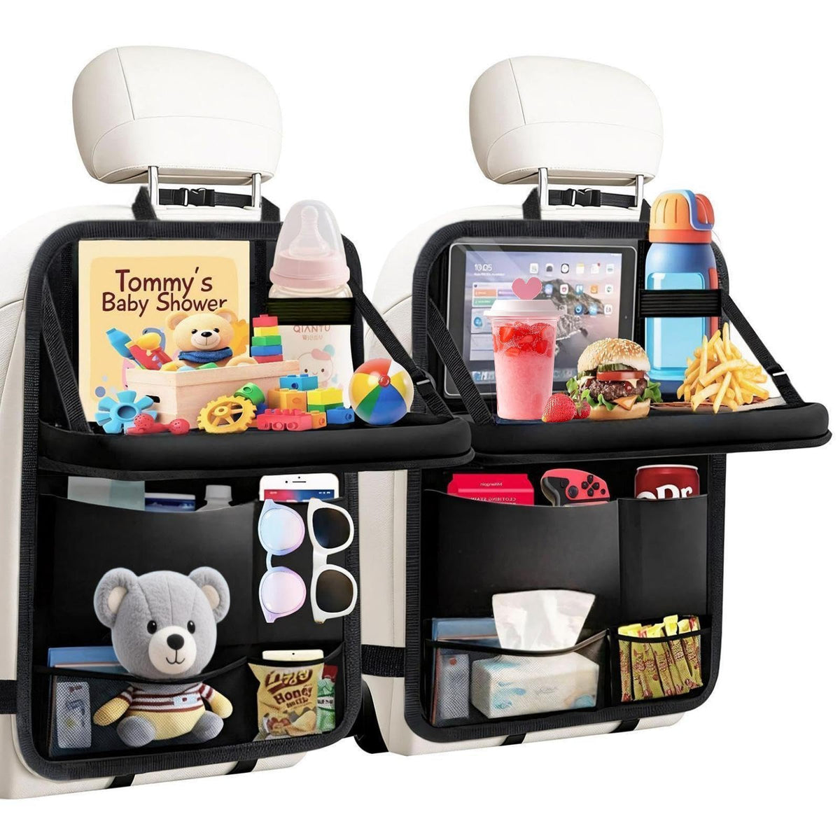 TCJJ Car Seat Organizer Backseat Kick Mats Oxford Back Seat Protector