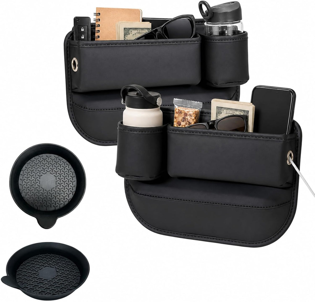 2 Pack Car Seat Gap Filler with Cup Holder – Anti-Drop Design