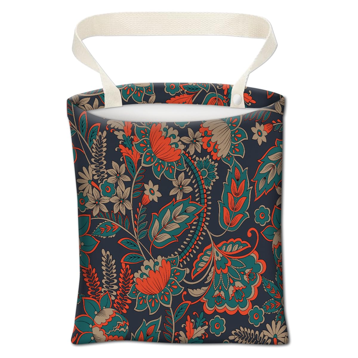 Car Trash Can, Cute Car Trash Bag, Hanging Car Organizer and Storage Bag, Trash Bin for Car Accessories, Vehicle, Travelling, Camping Cute Blue Flowers