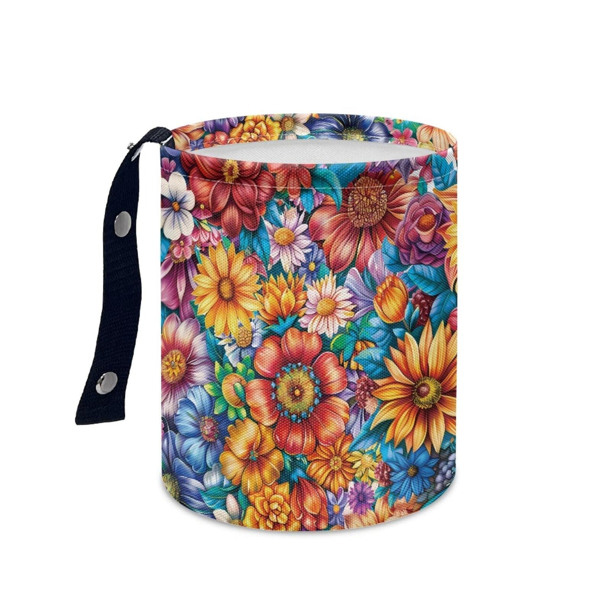 Boho Flowers Car Trash Can Waterproof Auto Vehicle Garbage Organizer Bag Hanging Car Waste Basket Holder for Front Seat Back, Seat, Floor, Headrest