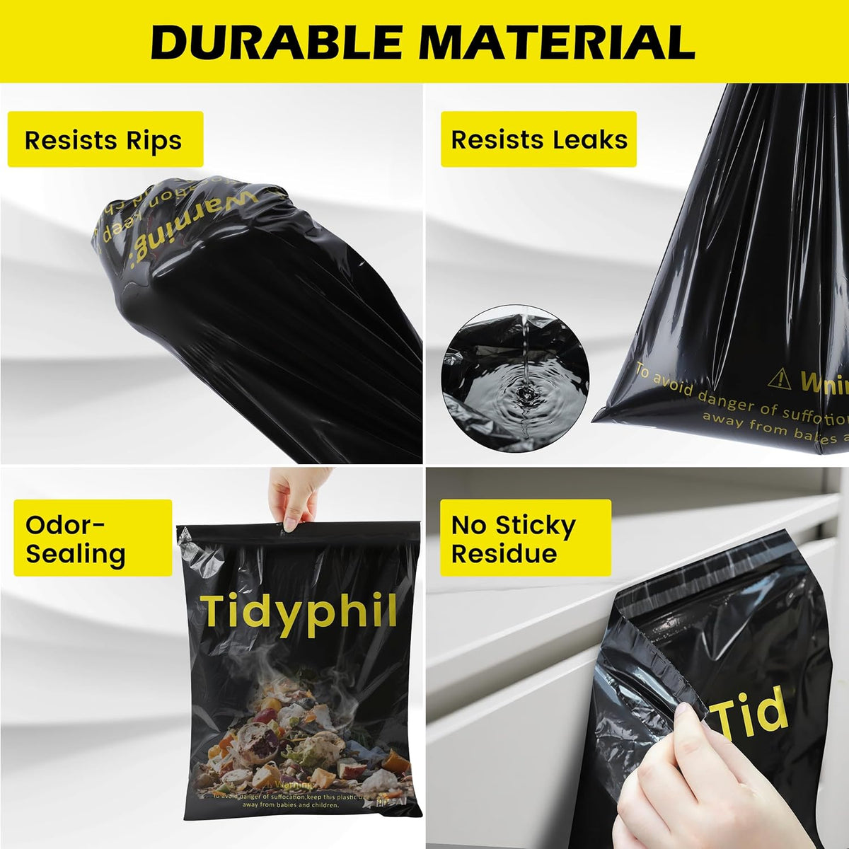 50 PCS Disposable Hanging Car Garbage Bags, Car Trash Can Substitute. Black