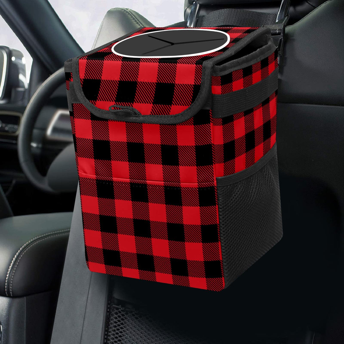 Colorful Sea Turtle Animal Car Trash Can with Lid Collapsible Reusable Waterproof Automotive Garbage Can,Car Organizer