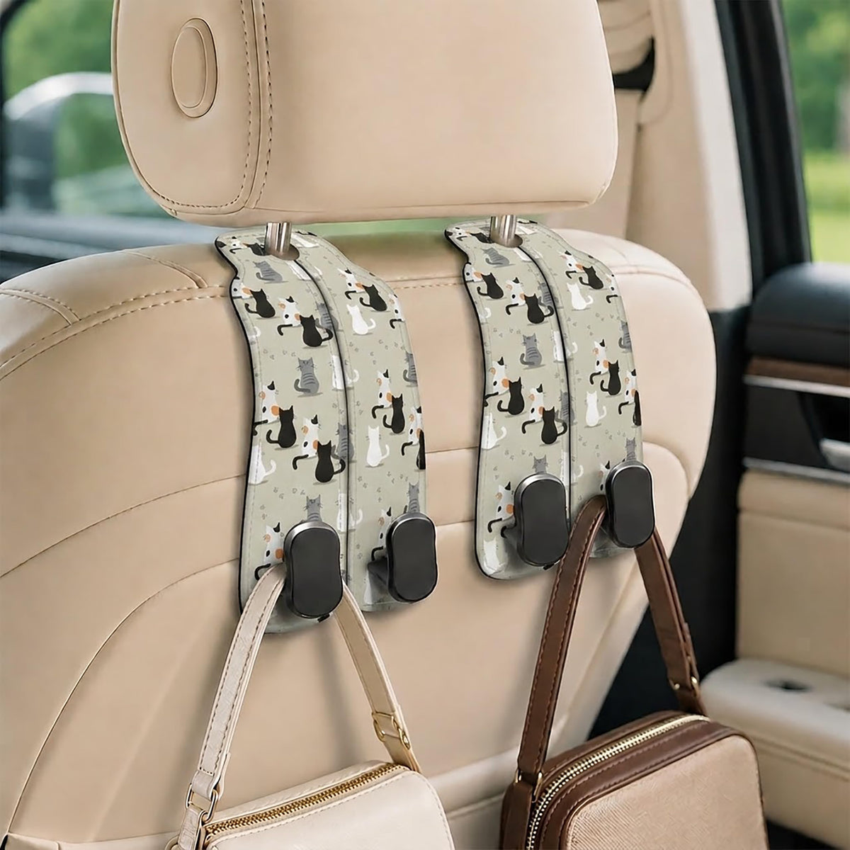 Cute Vintage Floral Car Seat Headrest Hooks for Purses & Bags