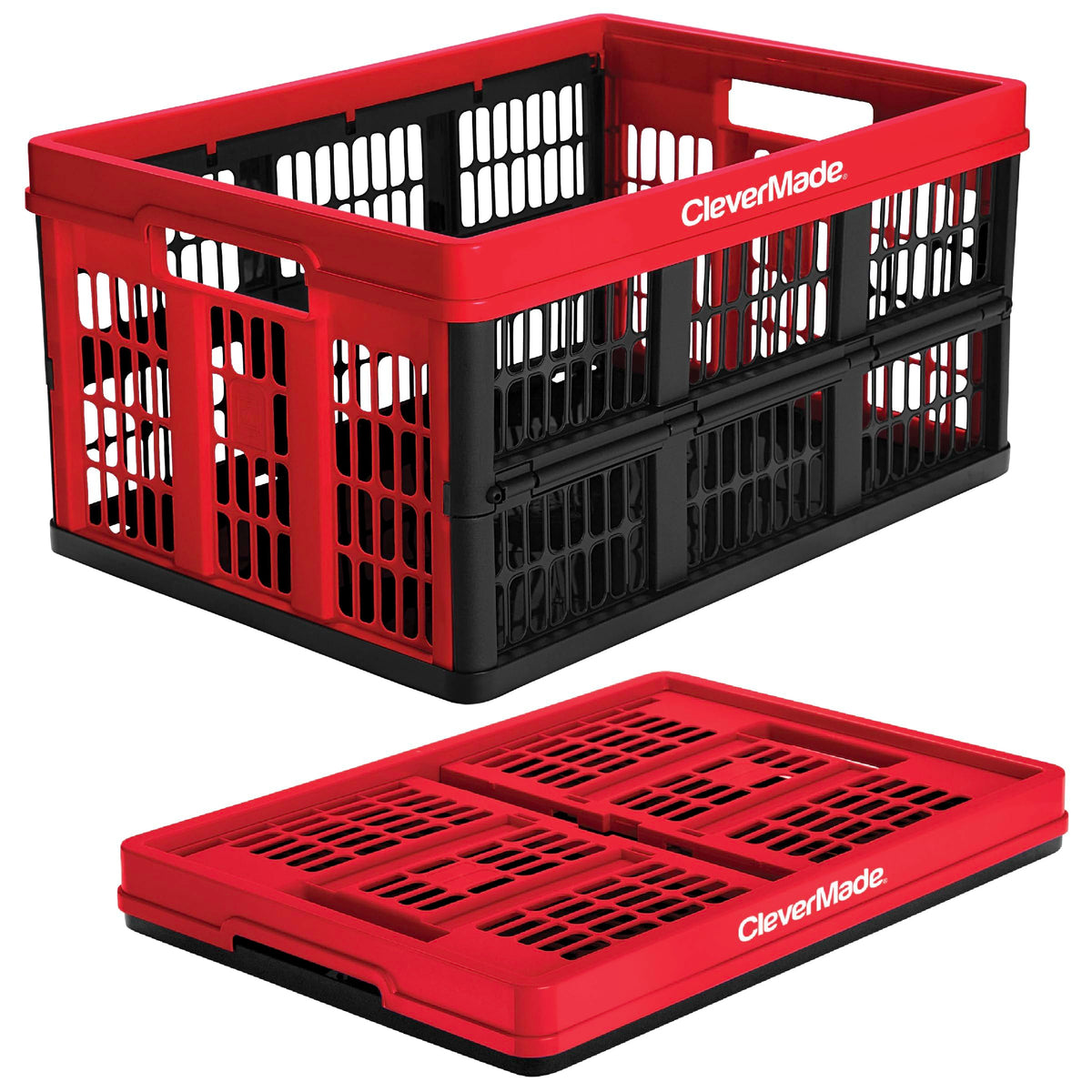CleverMade Collapsible Utility Crate For Storage, 45L 1 Pack, Obsidian
