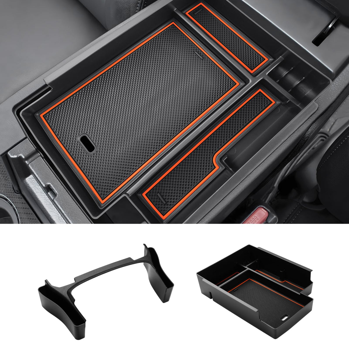Autorder Center Console Organizer for 2022 2023 2024 2025 2026 Lexus NX NX 250/NX 350/NX 350h 450h+ Accessories Armrest Storage Box Secondary Insert Tray with Anti-Slip Mat