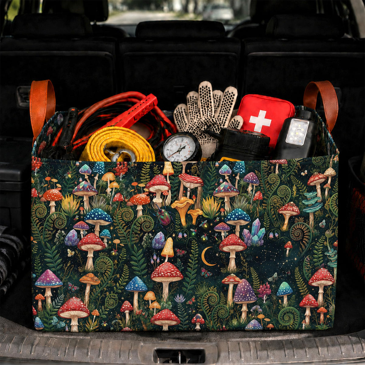 Bow Car Trunk Organizer 20L Collapsible Auto Storage Basket with Handles