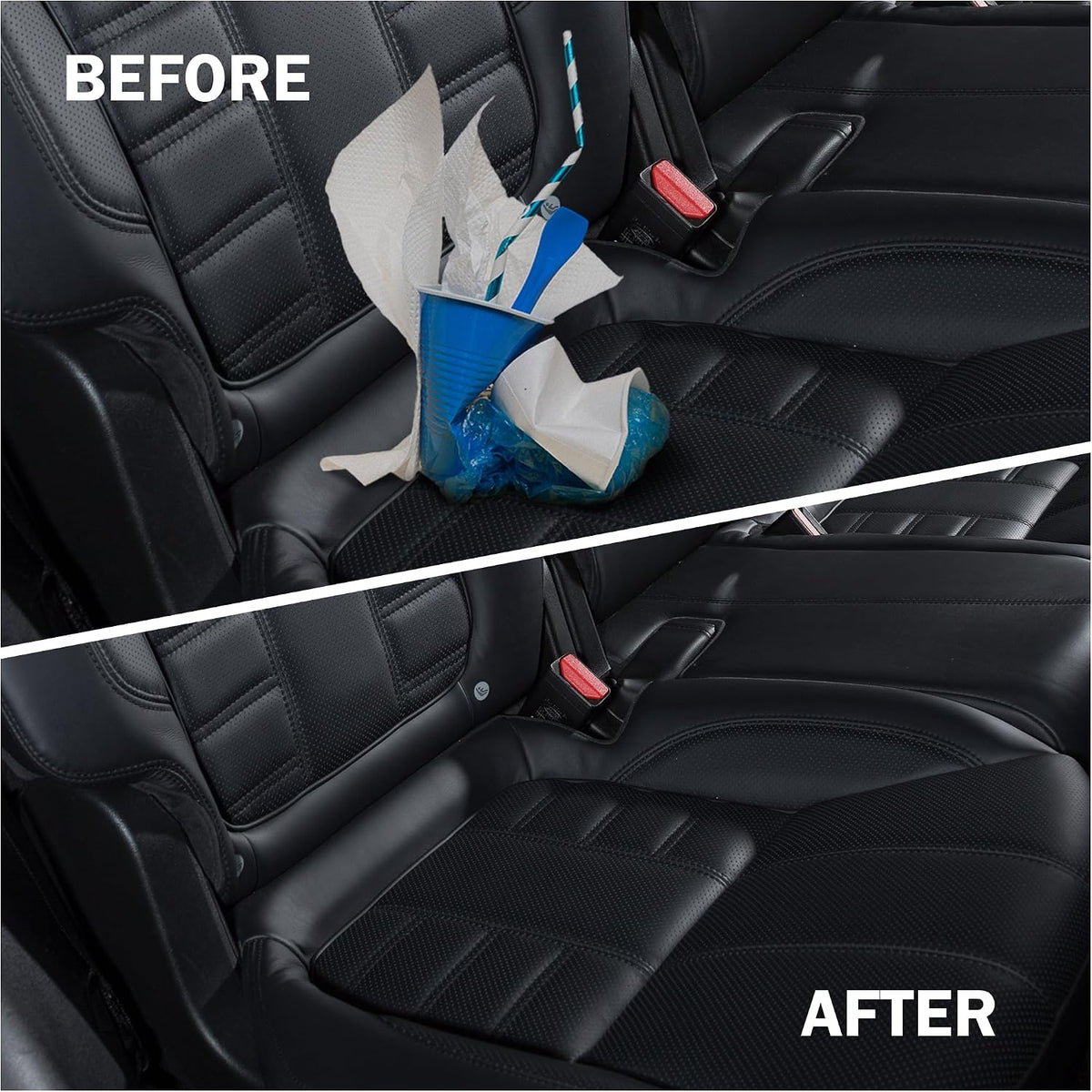 9x12 Black Car Trash Bags, Leak-Proof, Compact, Headrest, 2 Mil, 50 Pack