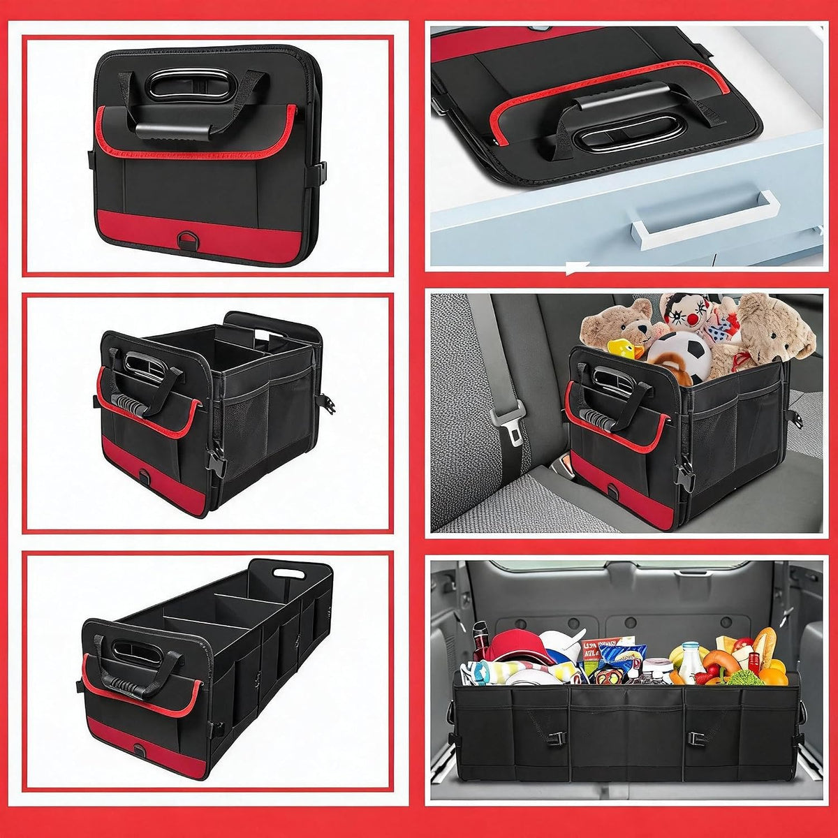 Car Trunk Organizer,Heavy Duty Collapsible 95 L Capacity Car Trunk Storage