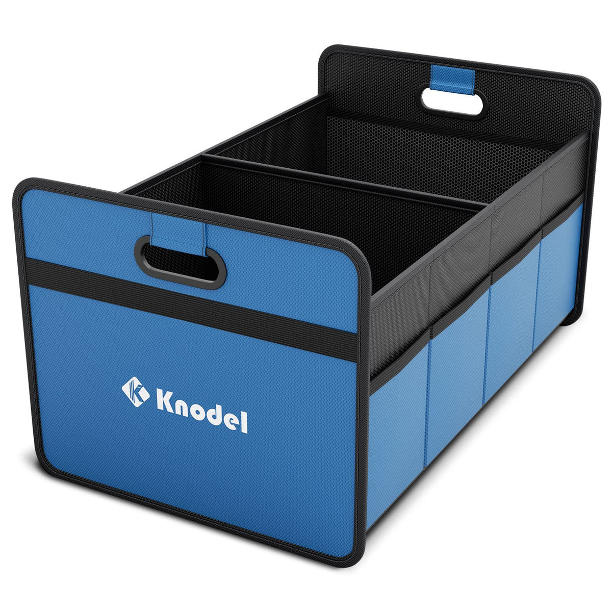 K KNODEL 3 Compartments Trunk Organizer for Car and Sedan (Large, Black)