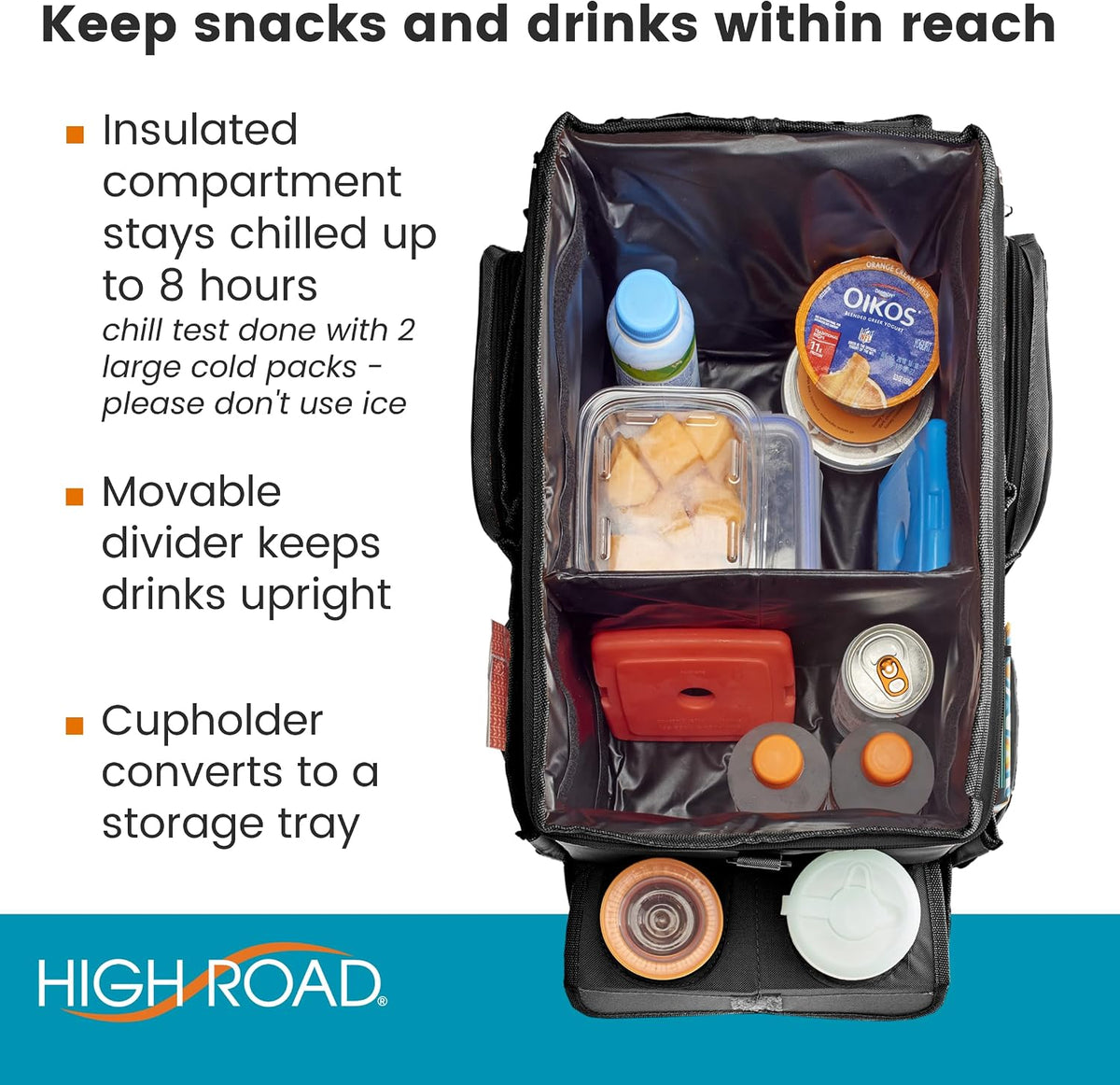 High Road Car Front Seat Storage Organizer - Passenger Seat Desk for Laptop