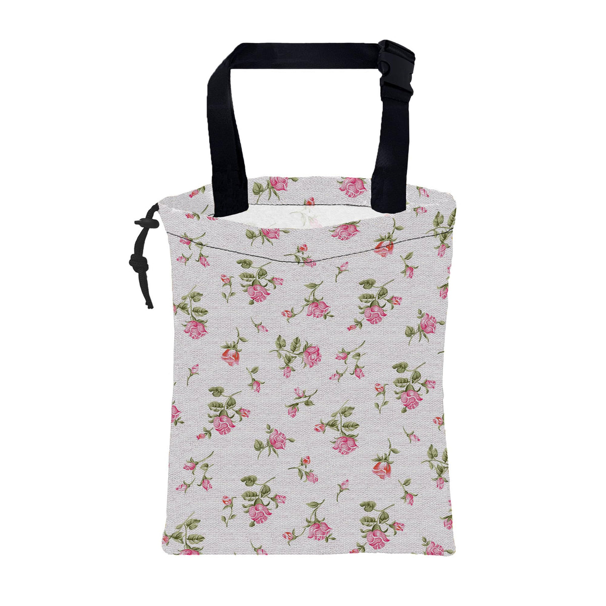 Car Garbage Bag Cute Panda and Heart Drawstring Car Trash Bag Hanging for Back Seat with Adjustable Buckle Canvas Vehicle Trash Can Easy-to-Install