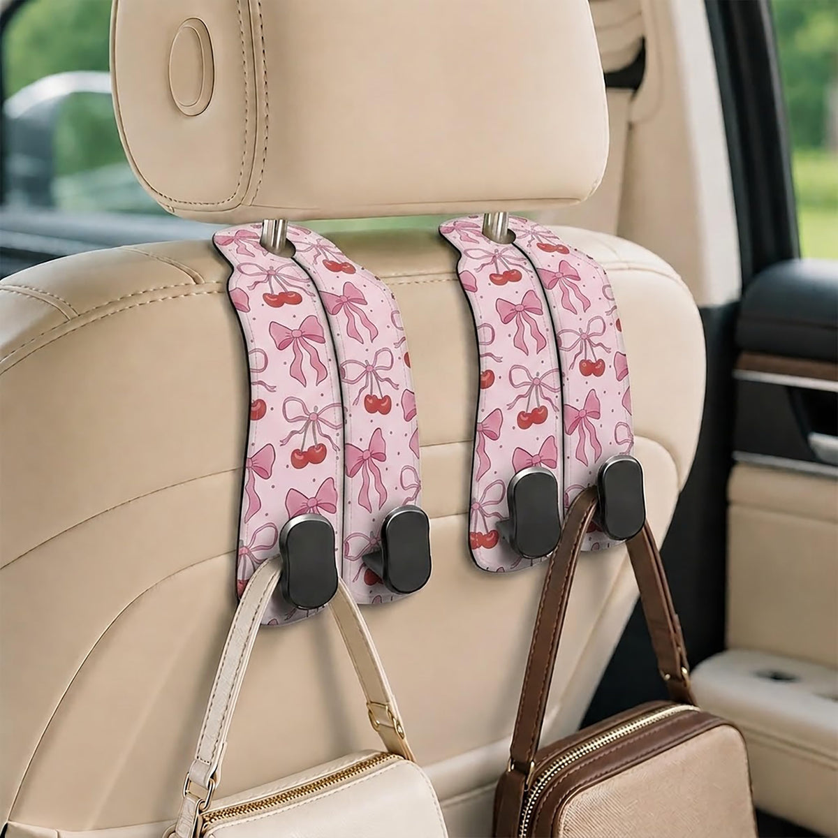 Cute Vintage Floral Car Seat Headrest Hooks for Purses & Bags