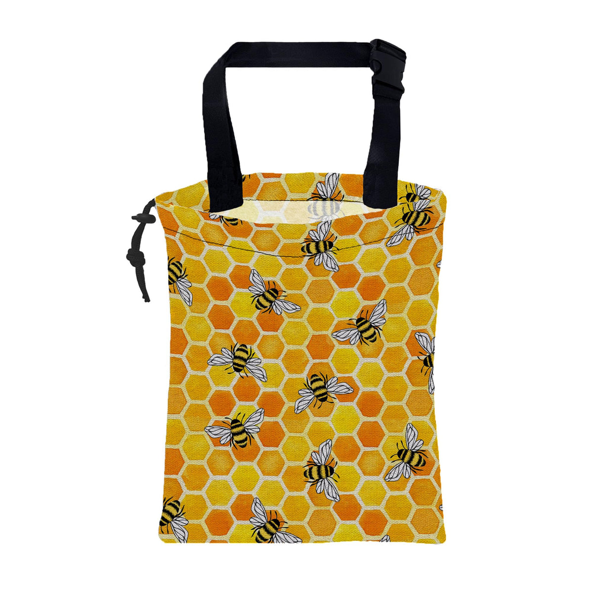 Car Garbage Bag Cute Panda and Heart Drawstring Car Trash Bag Hanging for Back Seat with Adjustable Buckle Canvas Vehicle Trash Can Easy-to-Install