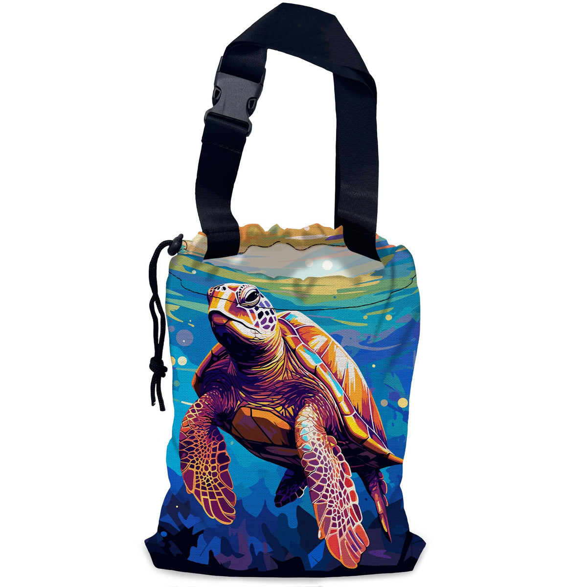 Retro Sunburst Car Garbage Bag,Colourful Sunrise Waterproof Small Car Trash Bag Hanging Back of Seat,Drawstring Hanging Car Trash Bag with Adjustable Buckle for Car Accessories