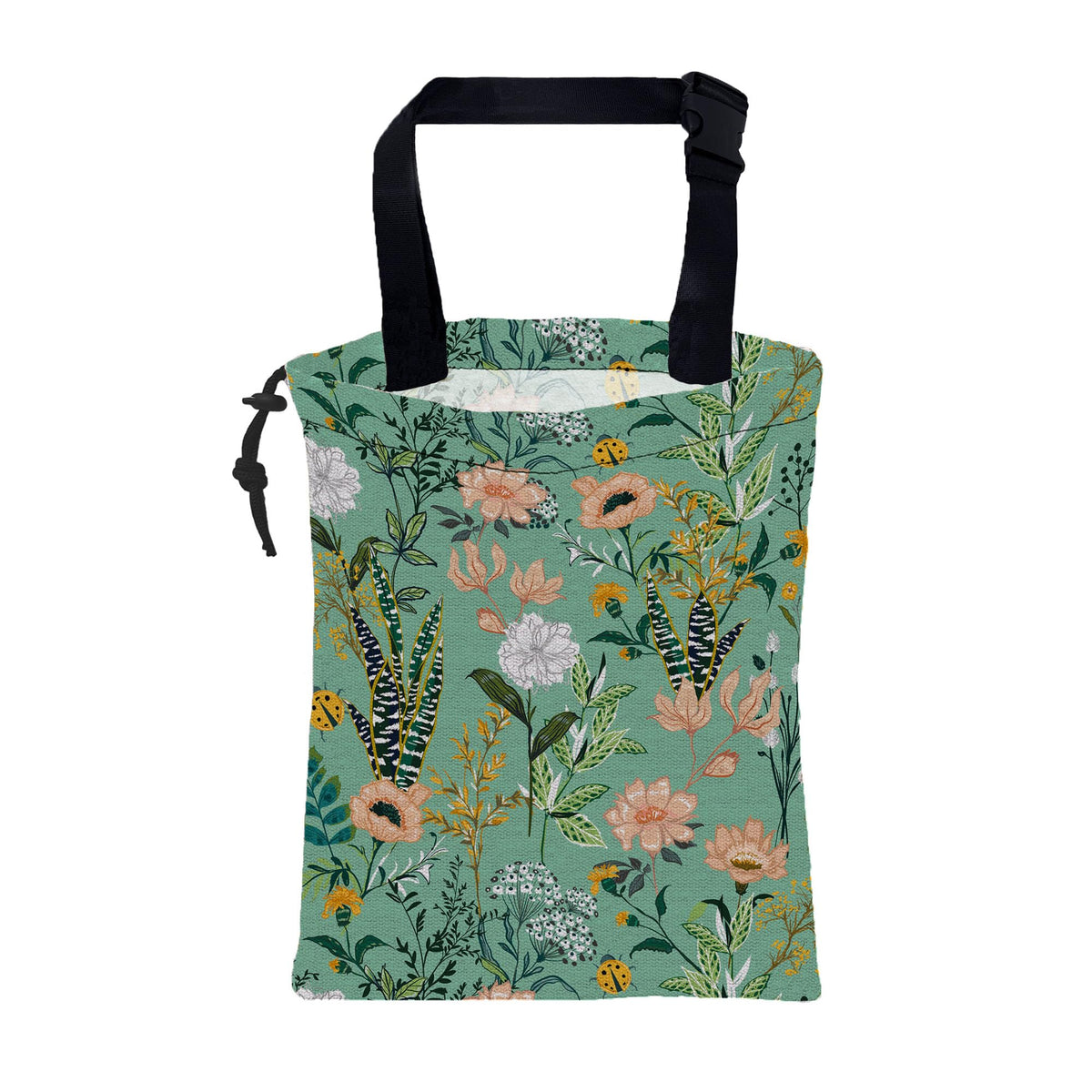 Car Garbage Bag Vintage Groovy 70s Floral Drawstring Car Trash Bag Hanging for Back Seat with Adjustable Buckle Canvas Vehicle Trash Can Easy-to-Install