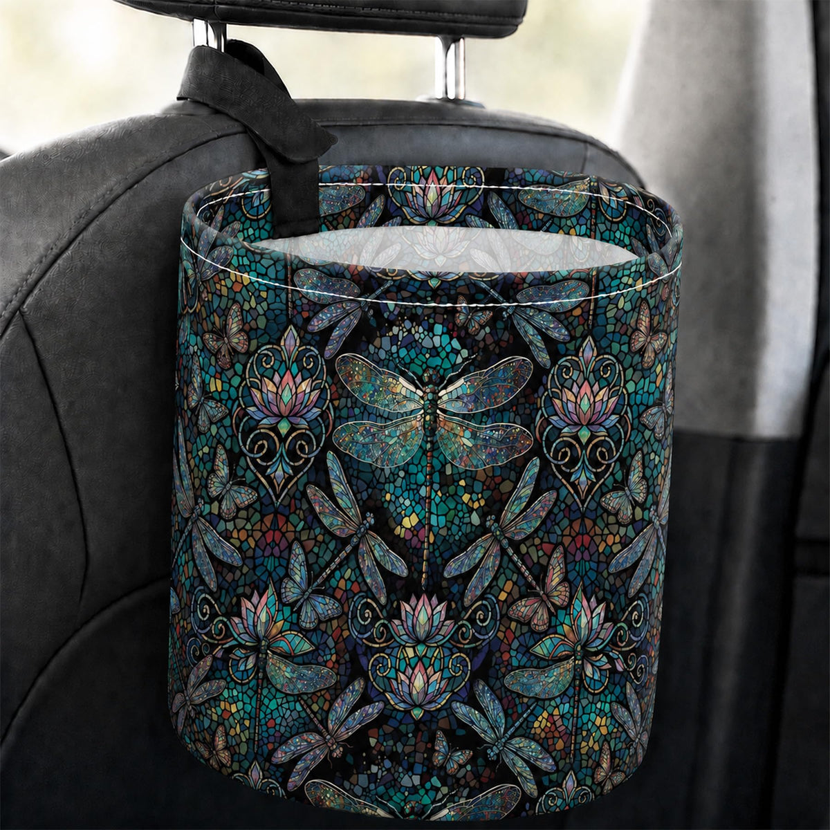 Butterfly Car Trash Can Waterproof Auto Garbage Bag Hanging for Back Seat
