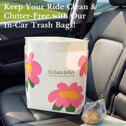 Sabary 60 Pcs Disposable Car Garbage Bin Bags, Seal Vomit Trash for Car