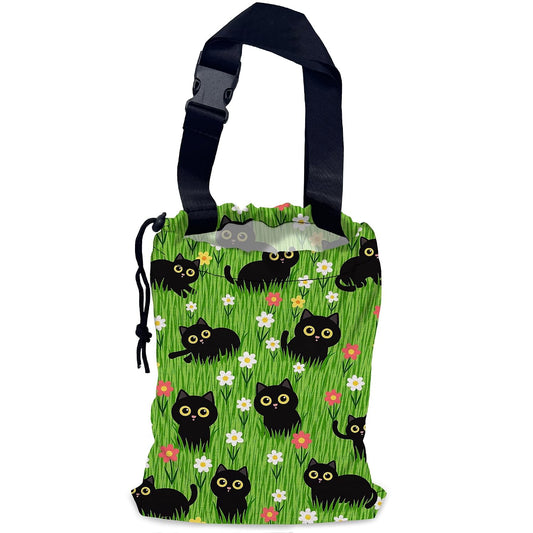 Car Trash Bag Waterproof Hanging Car Garbage Bag Black Cats Floral