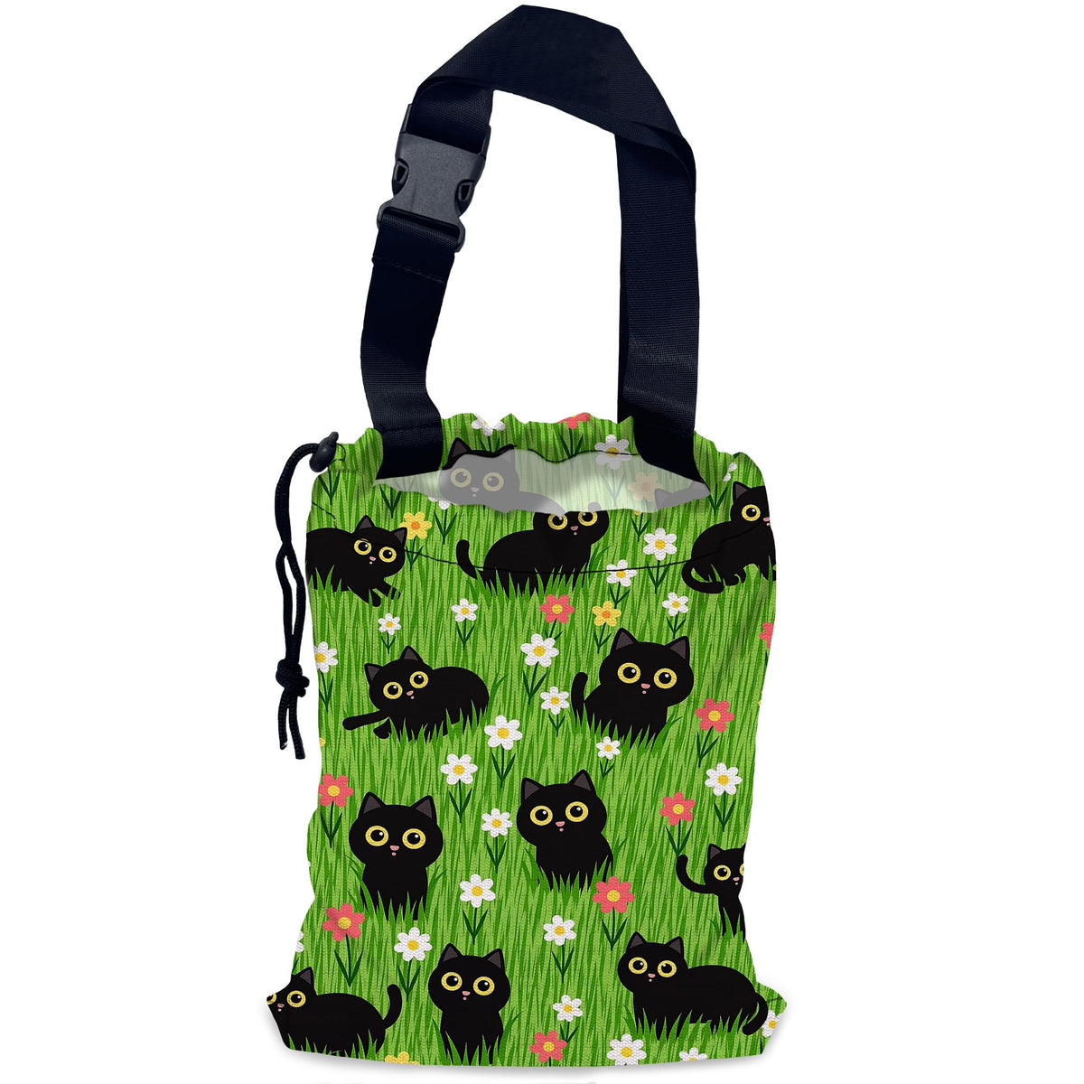 Car Trash Bag Waterproof Hanging Car Garbage Bag Black Cats Floral