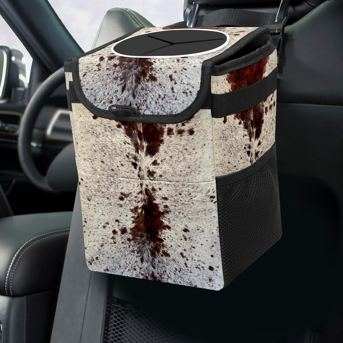 Colorful Sea Turtle Animal Car Trash Can with Lid Collapsible Reusable Waterproof Automotive Garbage Can,Car Organizer