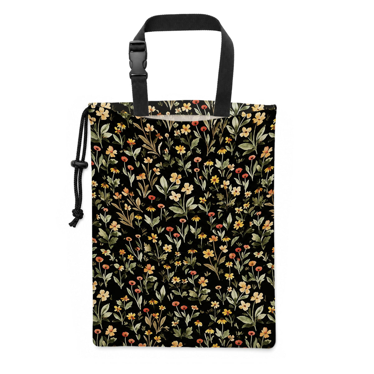 Vintage Sage Green Floral Car Trash Bag Hanging, 11x13Inch