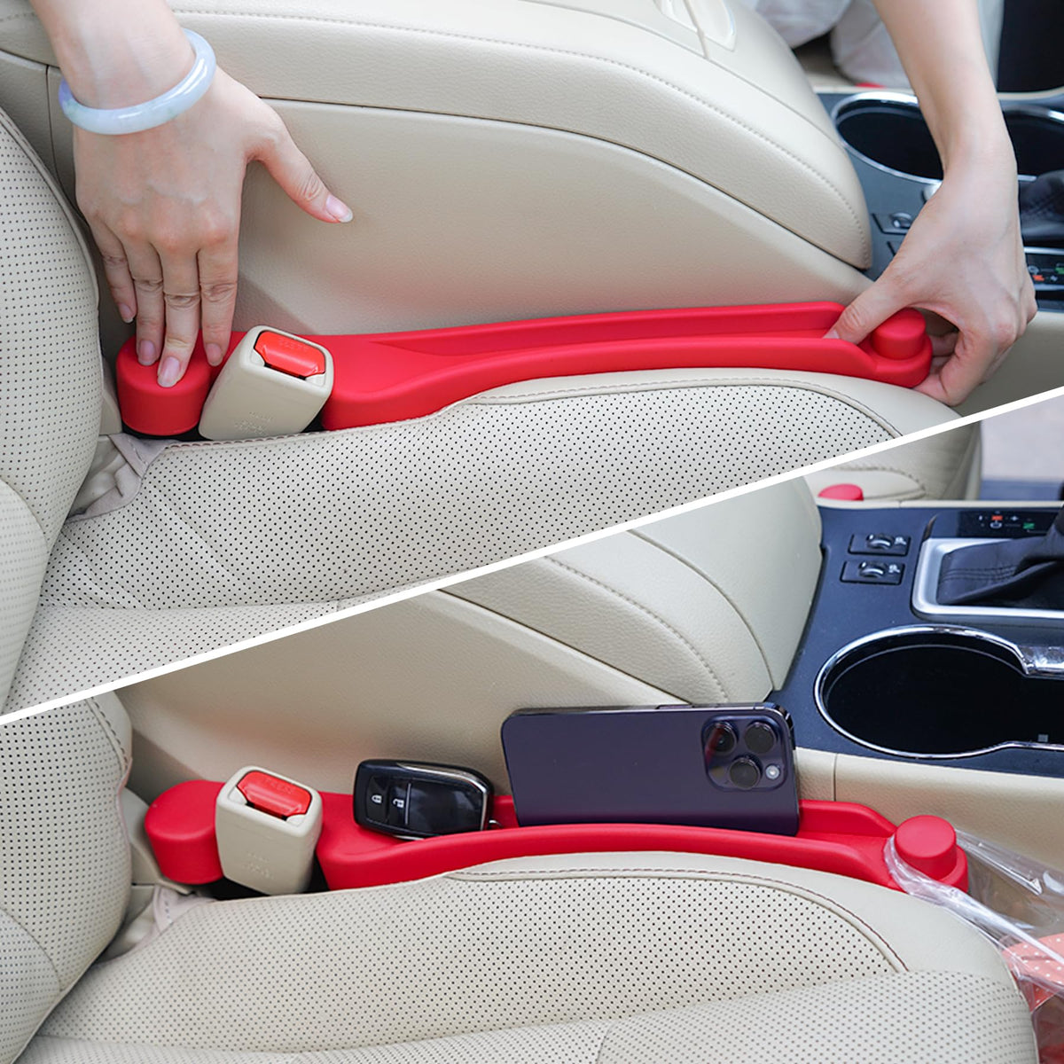Givifive Car Seat Gap Filler Organizer 2Pack Soft Foam 3IN1 Multifunctional