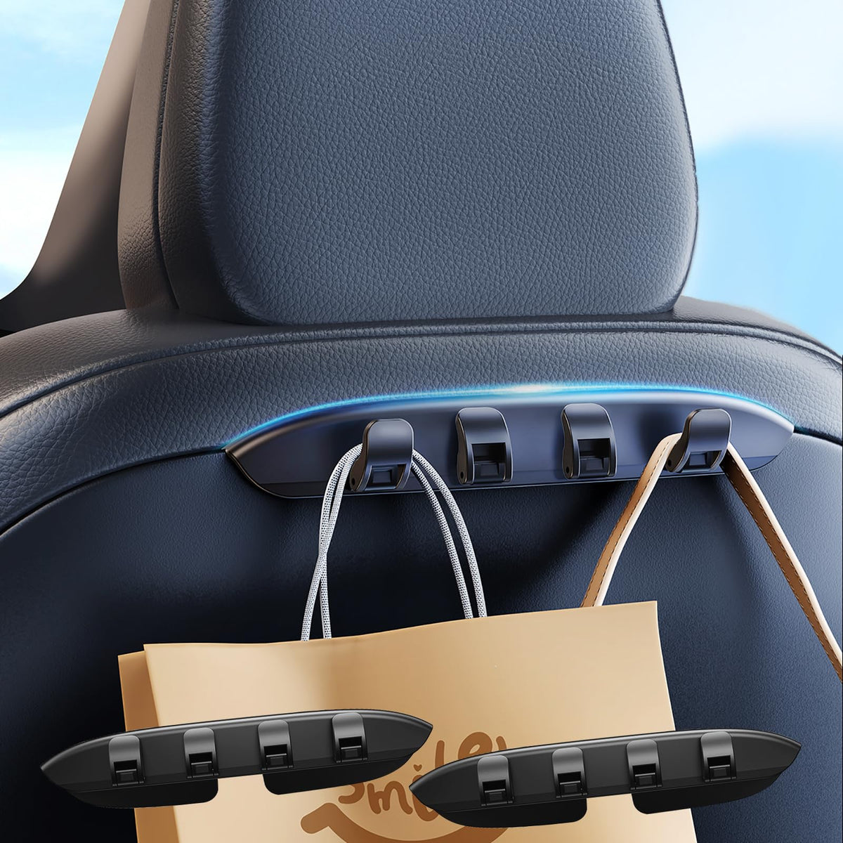 2 Pack Car Seat Hooks for Tesla Model Y(Juniper) Model 3(Highland) Accessories 2026 2025 2024 2023 2022 2021, Purse Hanger Automotive Seat Back Organizers for Bags, Handbag Backpack Grocery