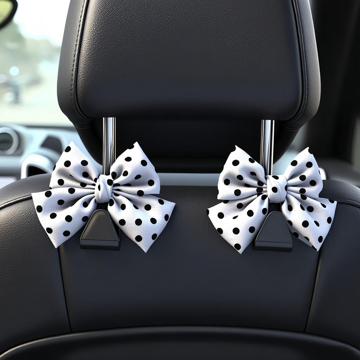 2-Pack Car Purse Hooks for Hanging Purses and Bags, Cute Bow car seat headrest Hooks for Hanging car Purse Hooks. (Brown)