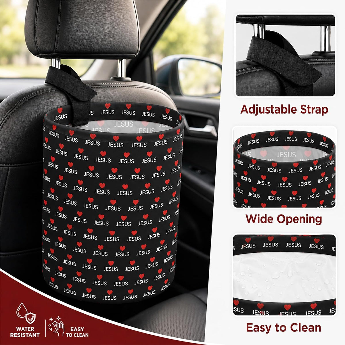 Butterfly Car Trash Can Waterproof Auto Garbage Bag Hanging for Back Seat