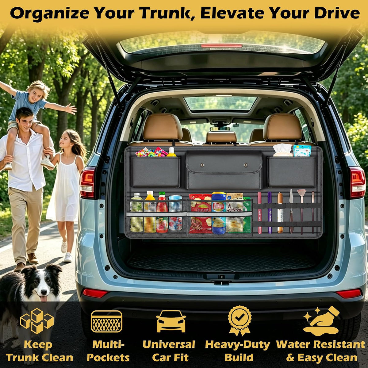 Back Seat Trunk Organizer Backseat Hanging Cargo Storage for Cars
