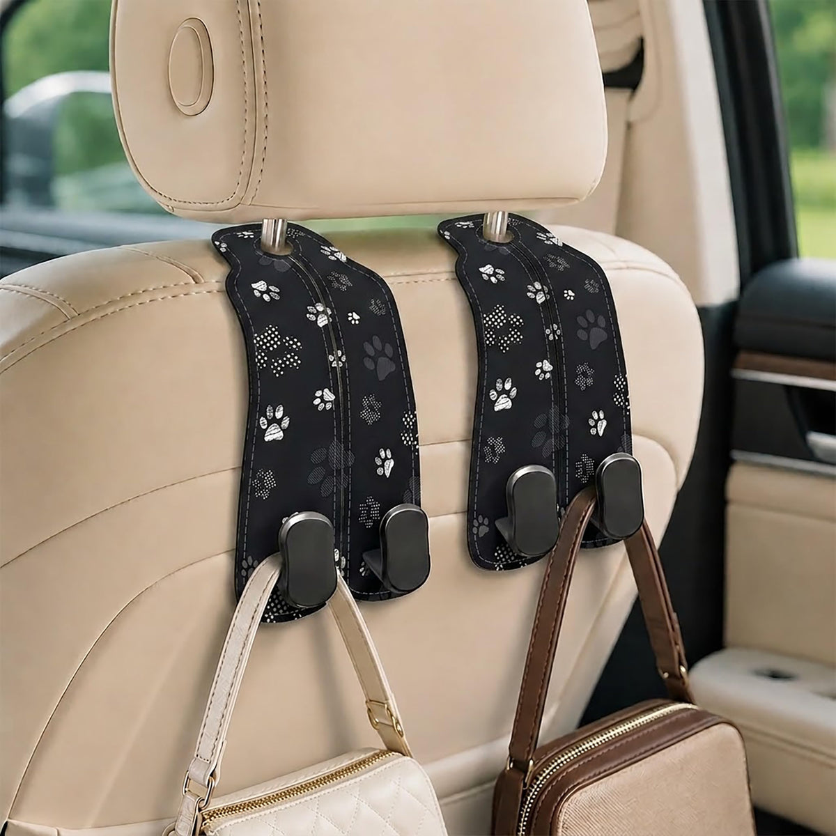 Cute Vintage Floral Car Seat Headrest Hooks for Purses & Bags