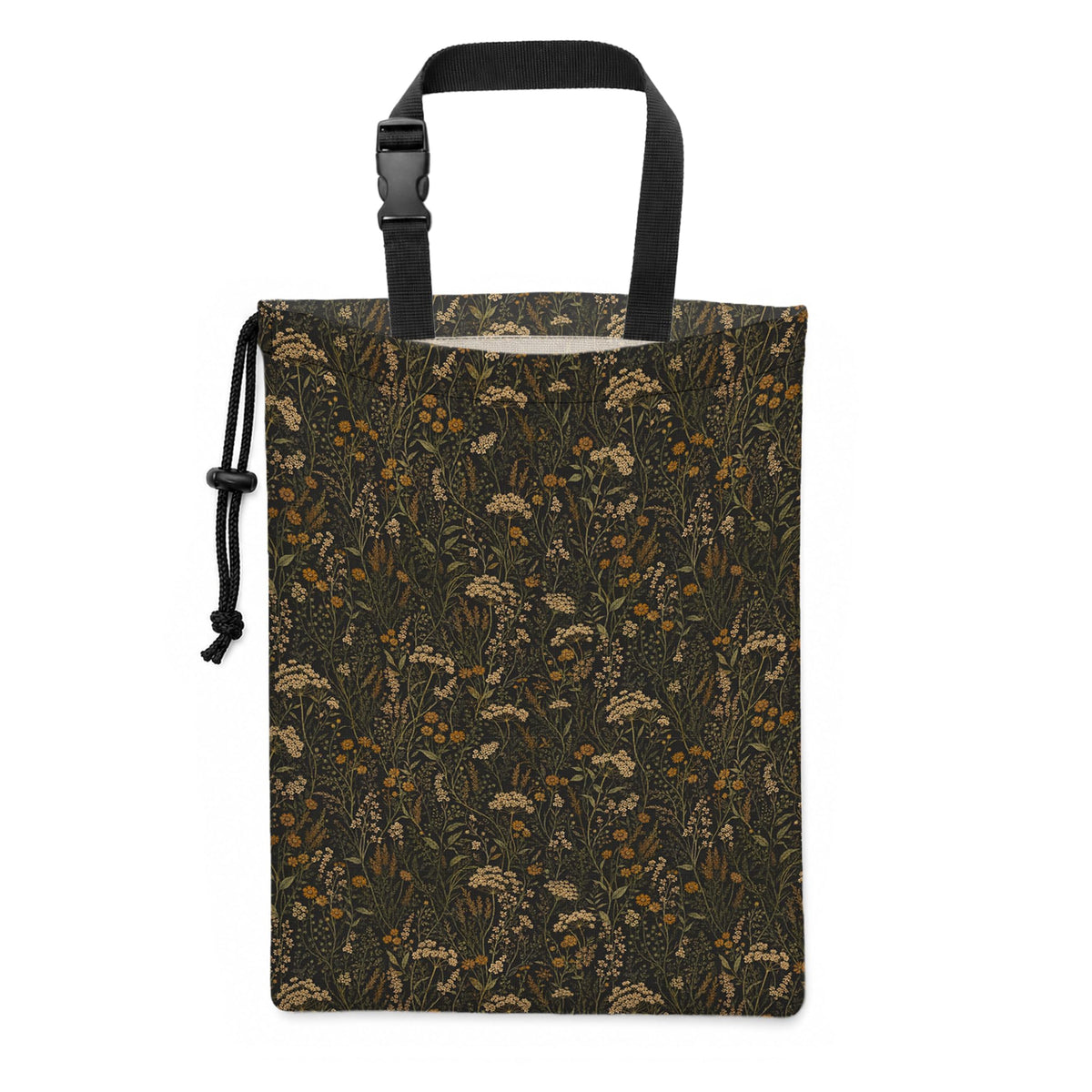 Vintage Sage Green Floral Car Trash Bag Hanging, 11x13Inch