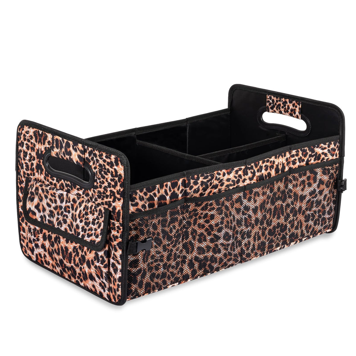 JiatuA Car Trunk Organizer, Car Organizers and Storage Collapsible Multi Compartment Container Box, Adjustable Car Accessories for SUV Sedan Truck, Standard Size, Beige