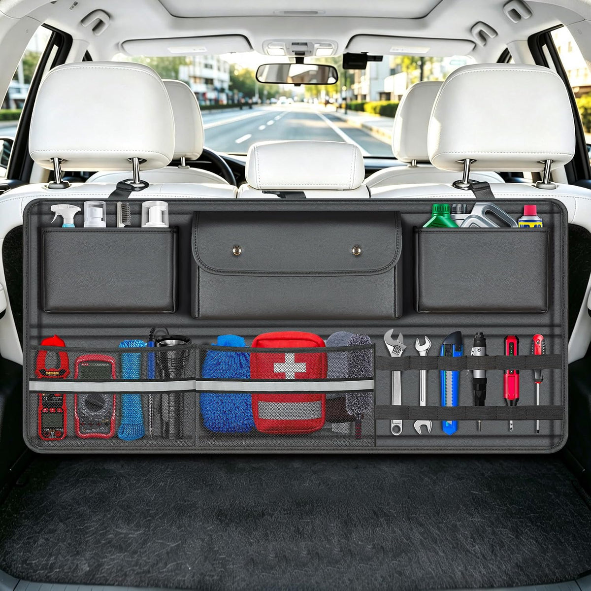Back Seat Trunk Organizer Backseat Hanging Cargo Storage for Cars