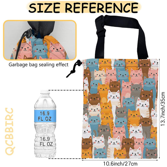 Car Trash Bag Waterproof Hanging Car Garbage Bag Colorful Cute Cats