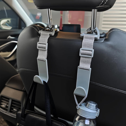 Amooca 4 Pack Anti-drop Headrest Hooks Adjustable Car Seat Organizer